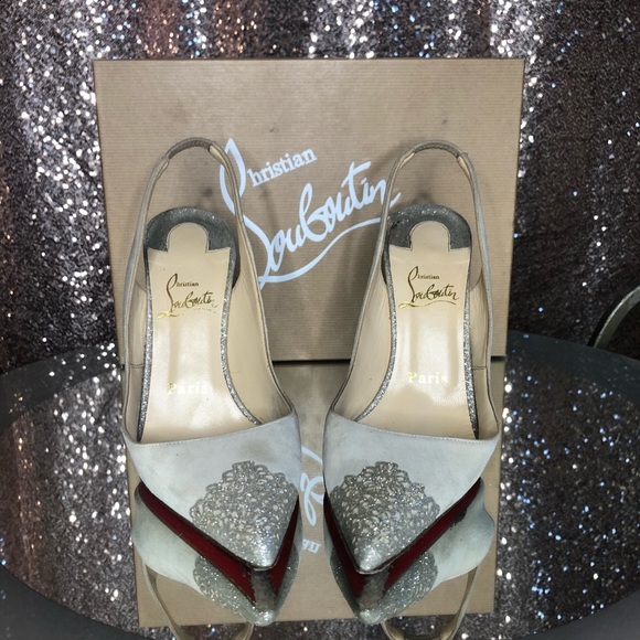 Christian Louboutin Almine Glitter Lace Pumps - Picture 3 of 6